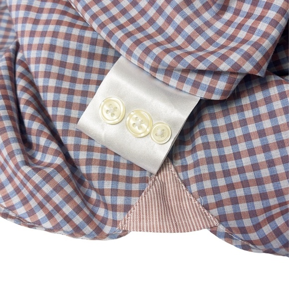 Joseph Abboud Check Dress Shirt Cotton Button Down Collar Long Sleeve Luxury - Picture 12 of 15
